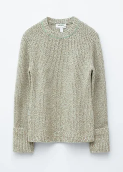 Accent-Stitch Merino Wool Jumper
