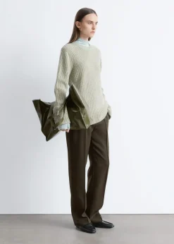 Accent-Stitch Merino Wool Jumper