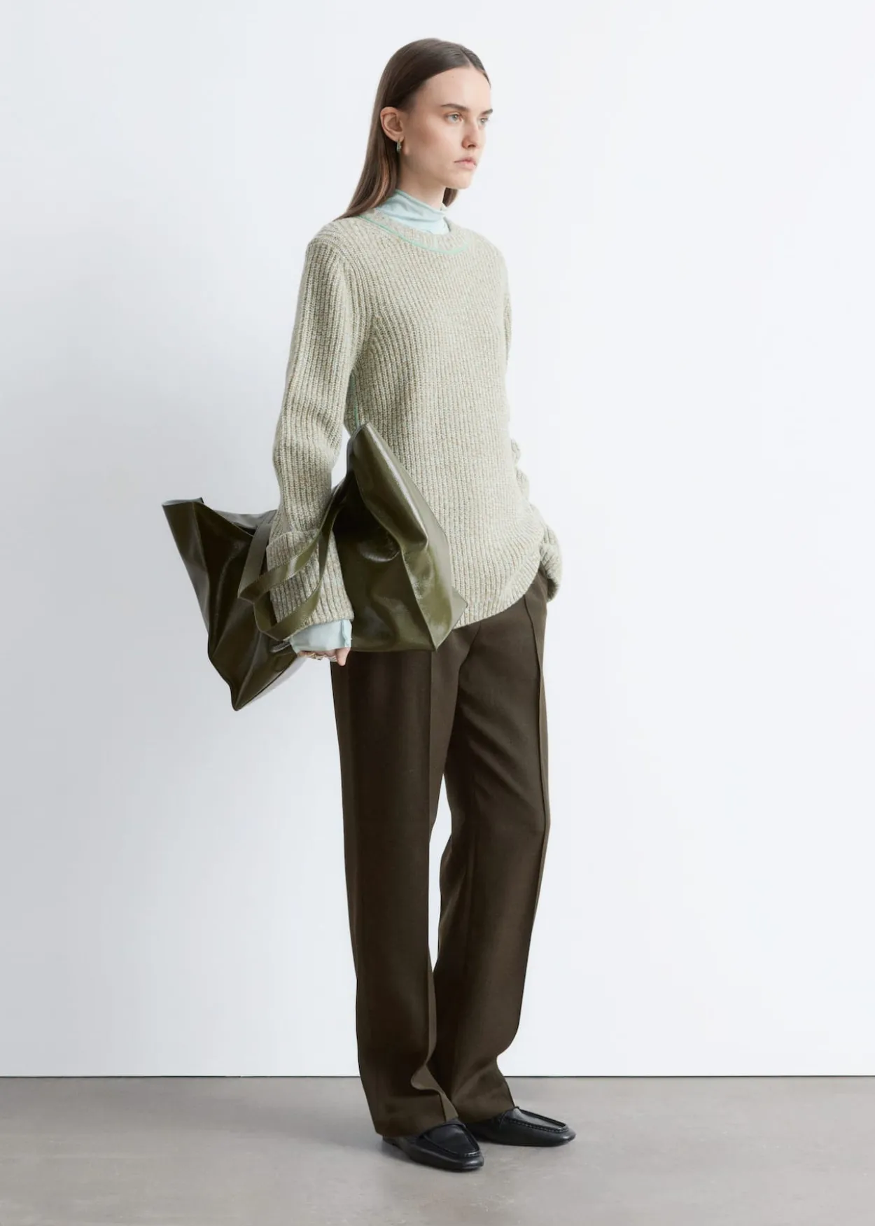 Accent-Stitch Merino Wool Jumper