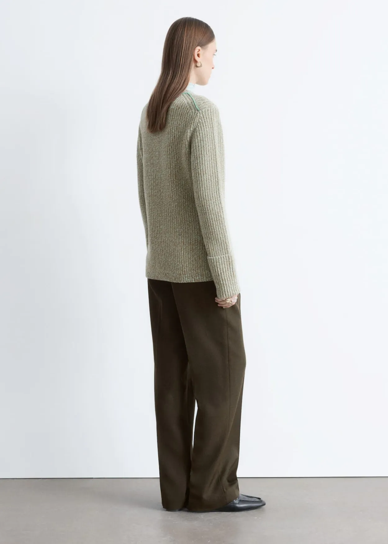 Accent-Stitch Merino Wool Jumper