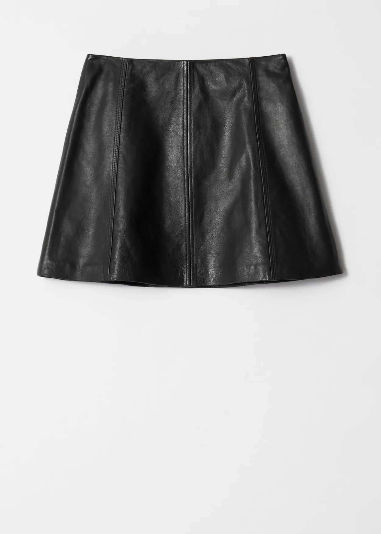A-Line Leather Mini Skirt