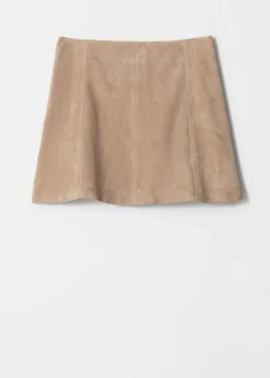 A-Line Suede Mini Skirt