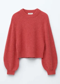Alpaca-Blend Balloon-Sleeve Jumper