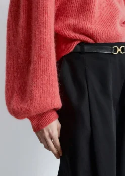 Alpaca-Blend Balloon-Sleeve Jumper