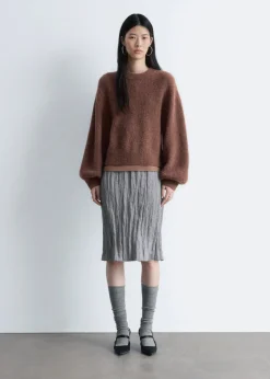 Alpaca-Blend Balloon-Sleeve Jumper