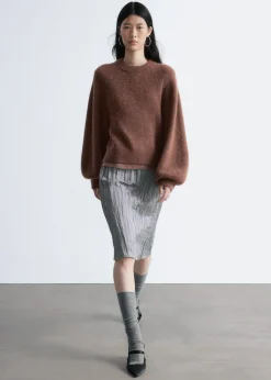 Alpaca-Blend Balloon-Sleeve Jumper