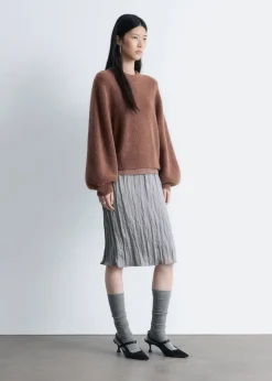 Alpaca-Blend Balloon-Sleeve Jumper