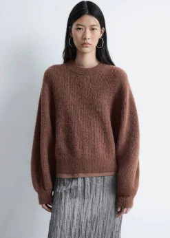 Alpaca-Blend Balloon-Sleeve Jumper