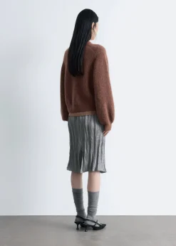 Alpaca-Blend Balloon-Sleeve Jumper