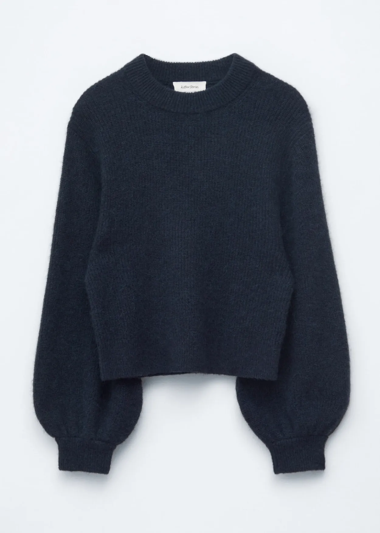 Alpaca-Blend Balloon-Sleeve Jumper