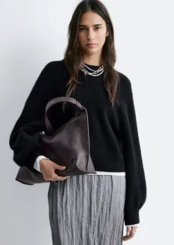 Alpaca-Blend Balloon-Sleeve Jumper