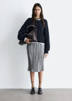 Alpaca-Blend Balloon-Sleeve Jumper