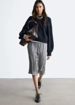 Alpaca-Blend Balloon-Sleeve Jumper