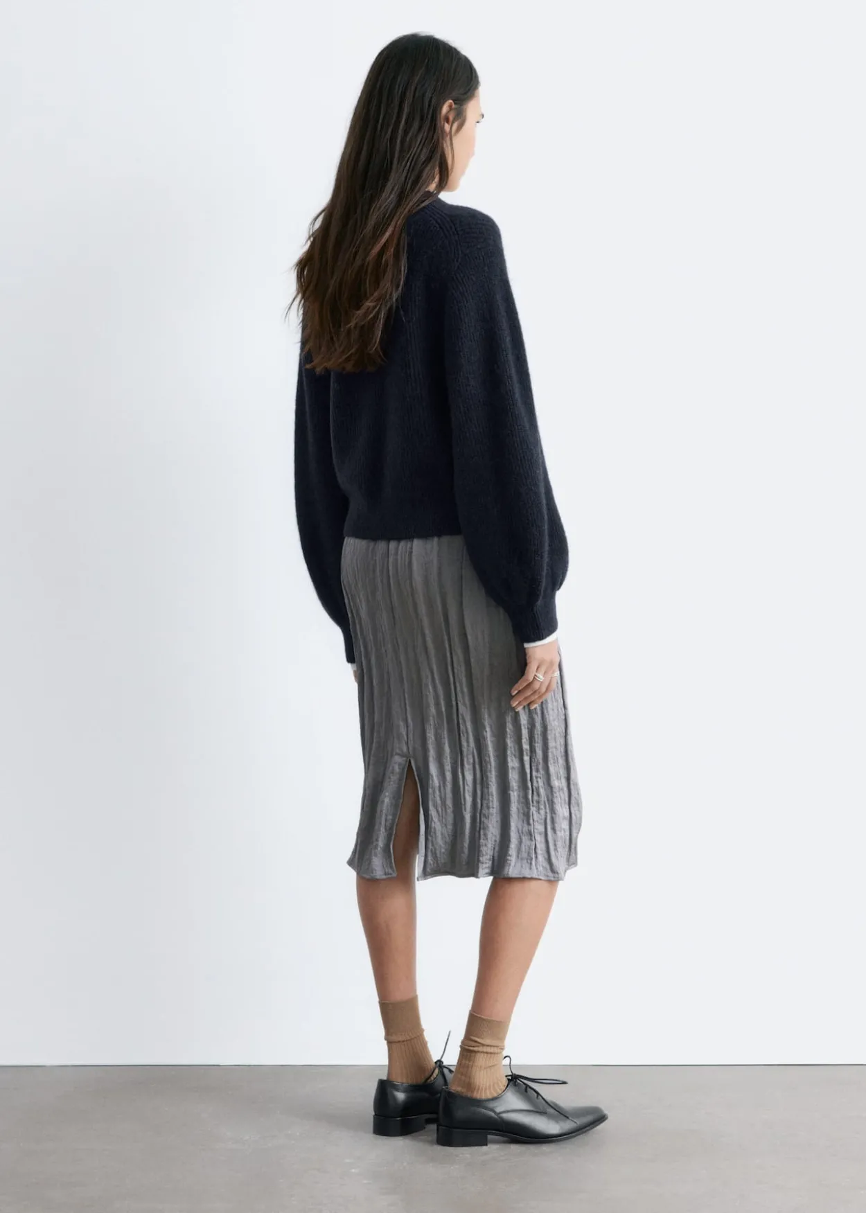 Alpaca-Blend Balloon-Sleeve Jumper