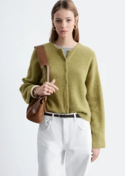 Alpaca-Blend Knitted Cardigan