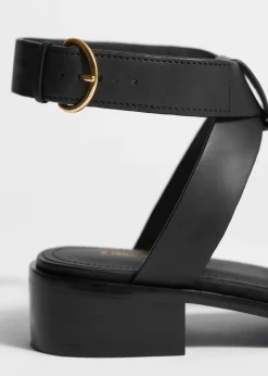 Ankle-Strap Leather Sandals