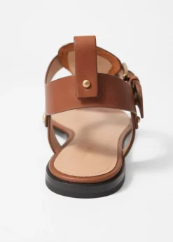 Ankle-Strap Leather Sandals