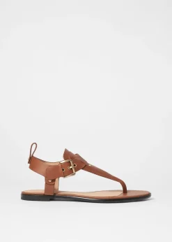 Ankle-Strap Leather Sandals