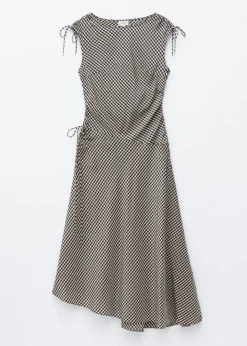 Asymmetric Draped Midi Dress
