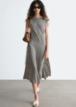 Asymmetric Draped Midi Dress