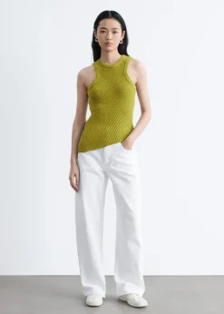 Asymmetric Rib-Knit Tank