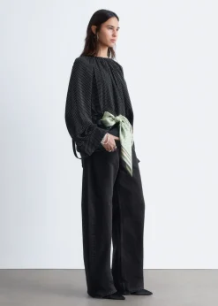 Balloon-Sleeve Blouse