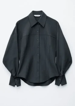 Balloon-Sleeved Tapered Shirt