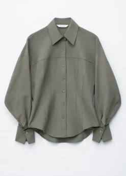 Balloon-Sleeved Tapered Shirt