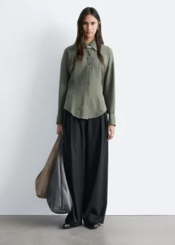 Balloon-Sleeved Tapered Shirt