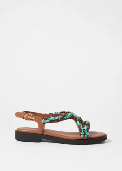 Beaded Leather Sandals