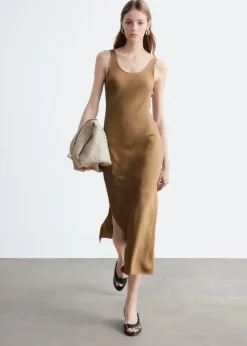 Bias-Cut Midi Dress