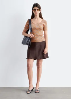 Bias-Cut Viscose Mini Skirt