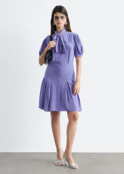 Bow-Neck Mini Dress