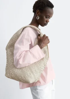 Braided Leather Tote