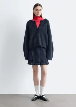 Brushed Mohair-Blend Cardigan