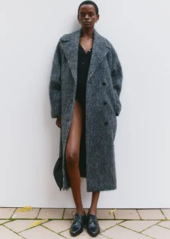 Brushed Wool-Blend Coat