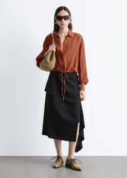 Checked Drawstring Shirt