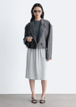 Cotton Jersey Midi Skirt