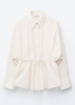 Cotton Poplin Drawstring Shirt