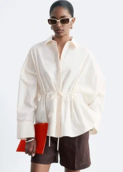 Cotton Poplin Drawstring Shirt