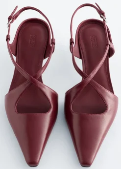 Criss-Cross Leather Slingback Pumps