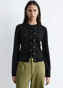 Double-Layer Merino Wool Cardigan