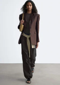 Drawstring Barrel Leg Trousers
