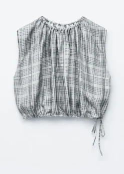 Drawstring Silk Top
