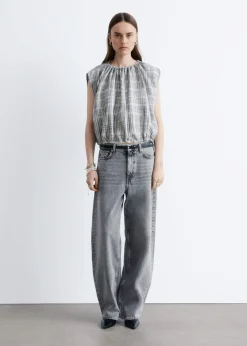 Drawstring Silk Top