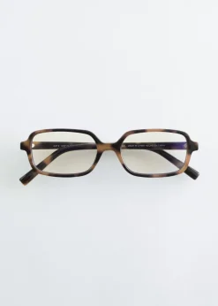 Elongated Rectangular-Frame Sunglasses