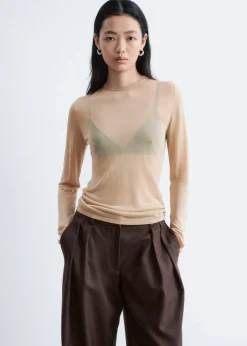 Fine-Knit Sheer Top