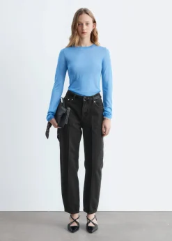 Fine-Knit Sheer Top
