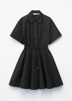 Flared Drawcord Mini Dress