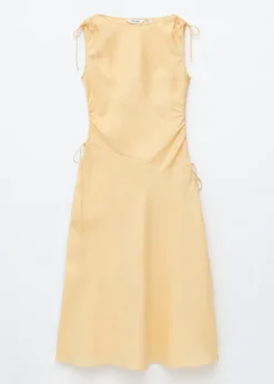 Flared Linen Midi Dress